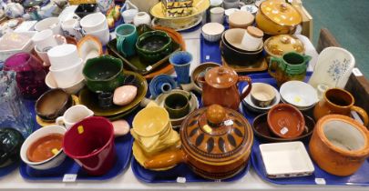 Ceramics, comprising West German wares, tureen and cover, planters, mugs, etc. (5 trays)