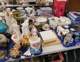 Ceramics and effects, part teawares, mug, Royal Wedding souvenir plate, Coronation souvenir book 193