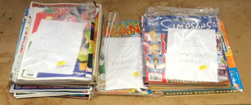 A quantity of Viz comics and posters, small group of Beano comics and Simpson's comics. (approx 47)