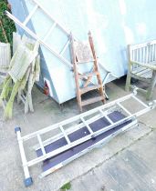A platform ladder and a two step ladder, etc. (a quantity)
