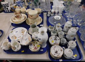 Part tea wares, Aynsley cottage garden wares, a Perbeck ceramics floral pin dish, etc. (4 trays)