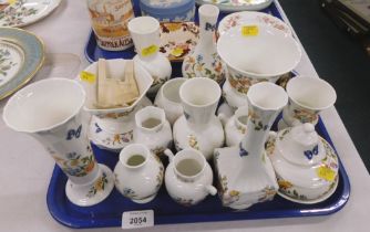 Aynsley Cottage Garden wares, to include vases, jars and covers, pin dish, etc. (1 tray)