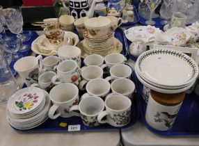 Portmerion and other wares, comprising Portmerion botanic garden pin dishes, coffee cans. (2 trays)