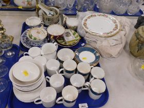 Part teawares, comprising Elizabethan Lucerne pattern coffee cans and saucers, white finish wares, O