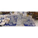 Household glassware, to include jugs, decanters, chamber pots, commemorative wares, etc. (6 trays an