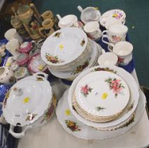 A Royal Albert Prairie Rose pattern cabinet plate, and part tea set, and an MZ Old Country Roses sty