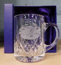 An Edinburgh crystal golfing tankard, in presentation box.