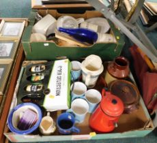 Kitchenalia and effects, comprising mugs, spice jars, Portmeirion style teapot, tureen and cover, et