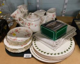 A Duchess china bouquet pattern part tea service, comprising tea pot, six cups and saucers, two milk