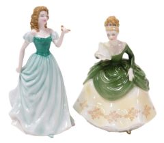 A Royal Doulton figure modelled as Soiree, HN2312, and another modelled as Love Song, Pretty Ladies