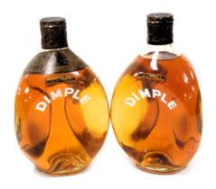 Two bottles of John Haig Dimple Old Blended Scotch Whisky.