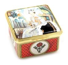 A Halcyon Days enamel box, to commemorate The 50th Anniversary of The Coronation of Her Majesty Quee