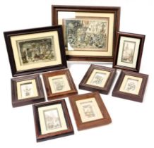 A group of John Ellam decoupage living pictures, after Anton Pieck, framed and glazed, comprising Cl