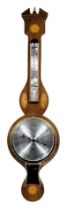 A Georgian style mahogany cased wheel barometer by Comitti of Holborn, with thermometer, the case of