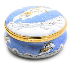 A Crummels enamel box of The Snowman, limited edition 74/1978, for Royal Doulton, boxed with certifi