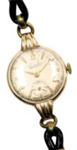 An Everite lady's 9ct gold cased wristwatch, circular silvered dial bearing Arabic numerals at evens