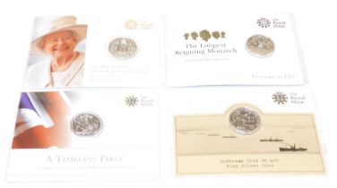 Four Royal Mint commemorative twenty pound coins, comprising A Timeless Verse The George and The Dra