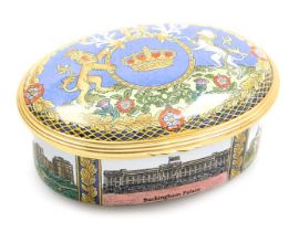 A Halcyon Days enamel box, to commemorate Her Majesty Queen Elizabeth II's 80th birthday, 21st April