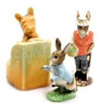 A Beswick Beatrice Potter figure of Peter Rabbit, brown back stamp, together with a figure of Garden