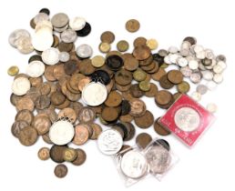 English silver and copper coinage, including George V half crowns and florins, George VI crown 1951,