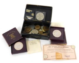 A group of pre decimal coinage, to include two 1951 Festival of Britain crowns, commemorative crowns