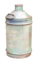 A Castrol GTX 25ltr green painted metal oil drum, 57cm high.