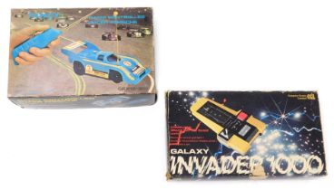 A Computer Games Ltd Galaxy Invader 1000, together with a Tandy radio controlled racer Porsche, cat.