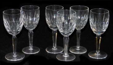 A set of six Waterford Crystal Kildare pattern wine glasses, etched mark.