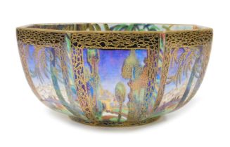 A Wedgwood Fairyland lustre octagonal bowl, designed by Daisy Makeig-Jones, pattern no. Z5125A, deco