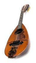 An early 20thC Neapolitan style split table mandolin, by Laurent Fantauzzi of Marseilles, bears labe