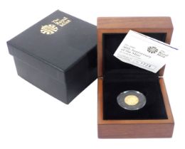 A 50th anniversary of the Mini £1 gold proof coin, Royal Mint number 1728, boxed with certificate, 1