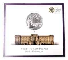 A Royal Mint Buckingham Palace one hundred pound fine silver commemorative coin 2015.