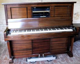 A Steck mahogany cased pianola piano by The Aeolian Company limited no. 15940, 145cm wide.