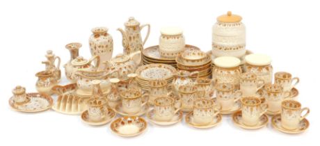 A collection of Fosters oven proof pottery, to include coffee pot, coffee cups and saucers, biscuit