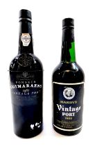 A bottle of Hardy's 1982 Vintage Port, and a bottle of Fonseca Guimaraens 1982 Vintage Port. (2)