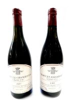 Two bottles of Chapelle-Chambertin Grand Cru Louis Trapet 1989.