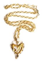 A 9ct gold pendant, with later chain necklet, 3.1g all in.