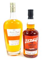 A bottle of Muckle Flugga Single Malt Scotch Whisky, together with a bottle of Rebels The Guerilla C