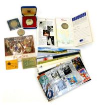 Various commemorative coins, to include a Royal Mint Magna Carta two pound uncirculated coin, Elizab