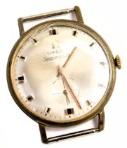 An Omega Seamaster gentleman's wristwatch, circular silvered dial with black and gilt batons, subsid