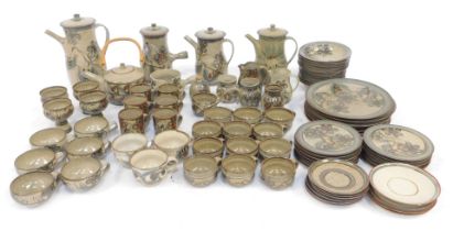 A group of Terry Godby tea, dinner and coffee wares, to include teacups and saucers, teapots, coffee