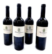 Four bottles of Martin Johnson Limited Edition Testimonial Collection Shiraz Merlot.