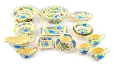 A group of Masons ironstone Regency pattern pottery, to include a two handled tureen and cover, grav