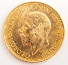 A George V full gold sovereign, dated 1929.