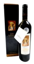 A bottle of Don Amado Estate Bottle Chilean Red Wine, boxed.