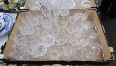 Various cut glass drinking glasses, to include liqueur glasses, wine glasses, tumblers, etc. (1 box)