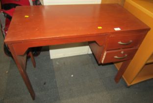 An mahogany desk, with two drawers, 72cm high, 93cm wide, 46cm deep.