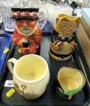 A Shorter and Son Ltd Toby jug modelled as a Beefeater, together with a Wood & Son Toby jug, a Royal