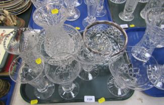 A group of cut glassware, to include vases, bowls, etc. (1 tray)