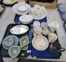 A group of Wedgwood jasperware, to include trinket dishes, Royal Worcester Evesham pattern ramekins,